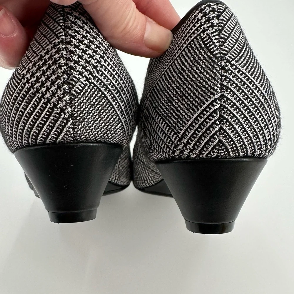 C.P. Company Women’s Robin Black & White Fabric & Patent Comfort Wedges Sz 9.5M